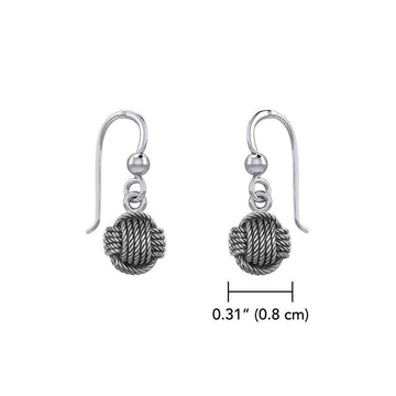 Nautical Monkey Fist Knot Silver Earrings TER1886 - Jewelry